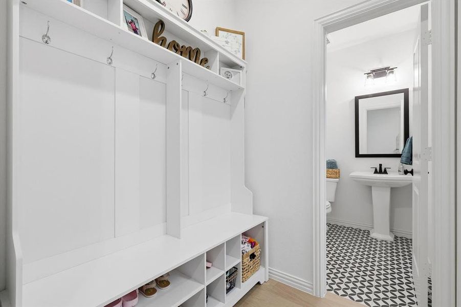 Convenient mudroom cabinet