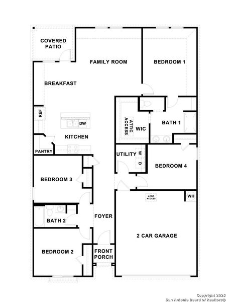 2D floor plan layout of this home in Trace, San Marcos, TX (Image 3).