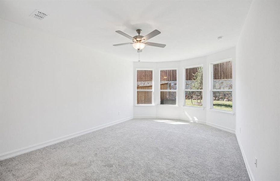 Spacious owner's suite highlighted by large windows Spacious owner's suite highlighted by large windows