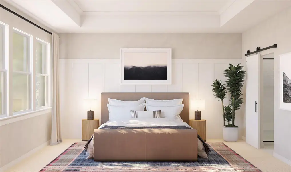 Secluded primary suite (*Artist rendering used for illustration purposes only.)