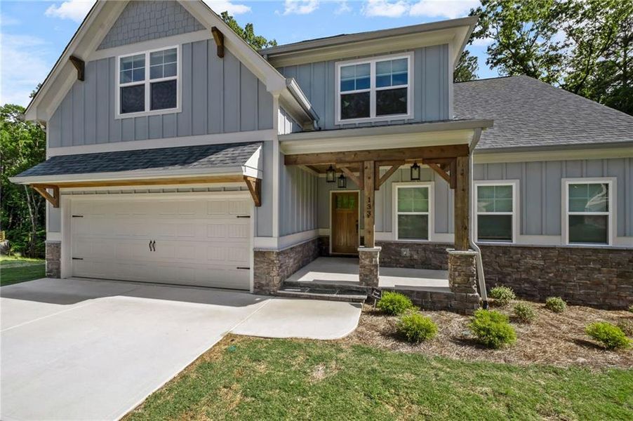 Front exterior of a new home in , Waleska, GA, highlighting curb appeal (Image 28).