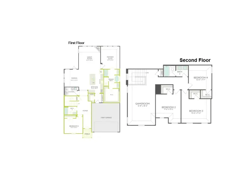 2D floor plan layout of this home in View at the Reserve, Mansfield, TX (Image 4).