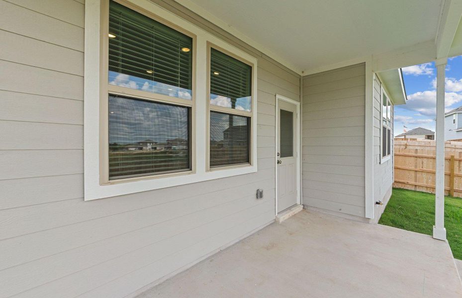 Exterior details and patio area of a home in Sonterra, Jarrell (Image 20).