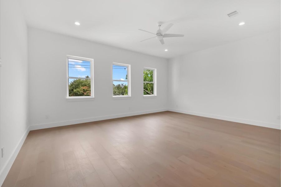 Spacious primary bedroom. Spacious primary bedroom.