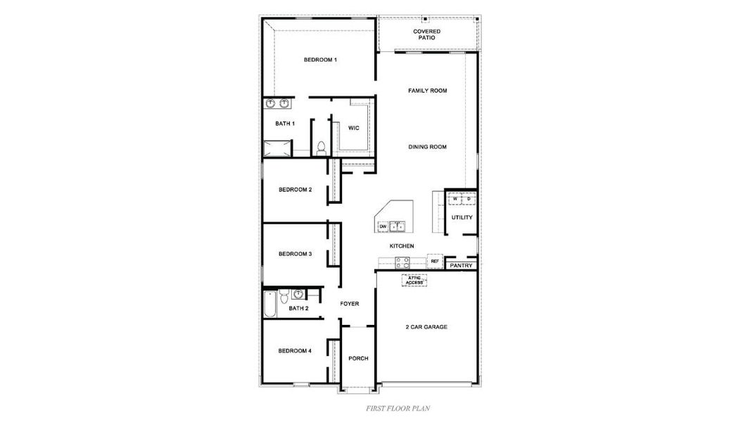 2D floor plan layout for the Zamboni by D.R. Horton in Augusta Square, Fort Worth, TX (Image 3). 2D floor plan layout for the Zamboni by D.R. Horton in Augusta Square, Fort Worth, TX (Image 3).