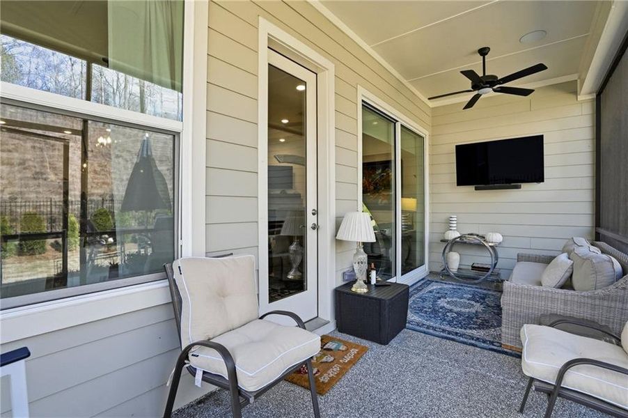 Exterior details and patio area of a home in , Flowery Branch (Image 24).