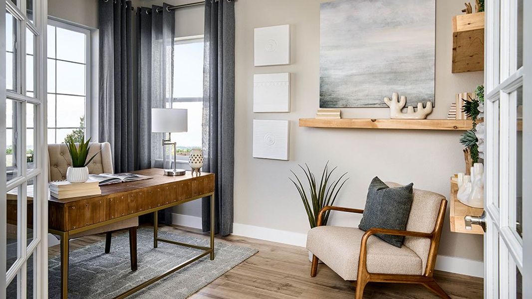 Representative furnished interior of a home built from the Hayden II by Taylor Morrison in The Fields at Looking Glass Town Collection, Parker (Image 9).