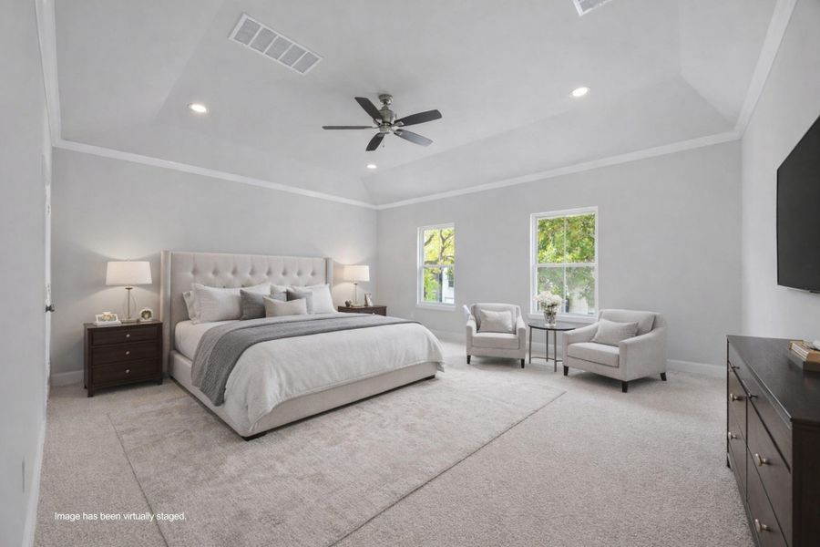 It’s giving retreat energy. With oversized windows and plenty of room for your Peloton or reading chair, this suite was made for unwinding.