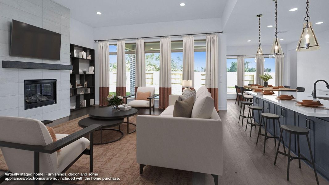 Furnished interior view inside a new home in Evergreen 70', Conroe (Image 7). Furnished interior view inside a new home in Evergreen 70', Conroe (Image 7).