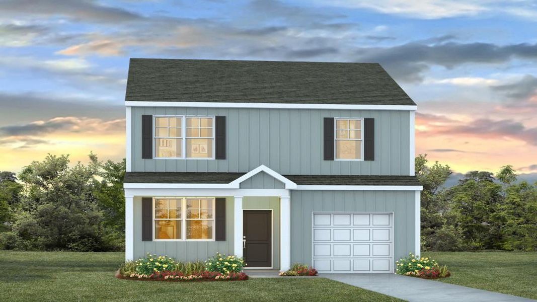 Representative exterior photo of a completed home built from the Brandon by D.R. Horton in The Groves at Bees Creek, Ridgeland, SC (Image 4).