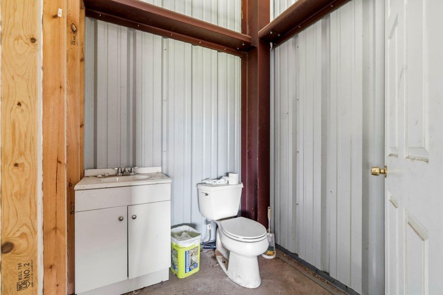 Equipped with a bathroom and sink for added convenience and functionality.