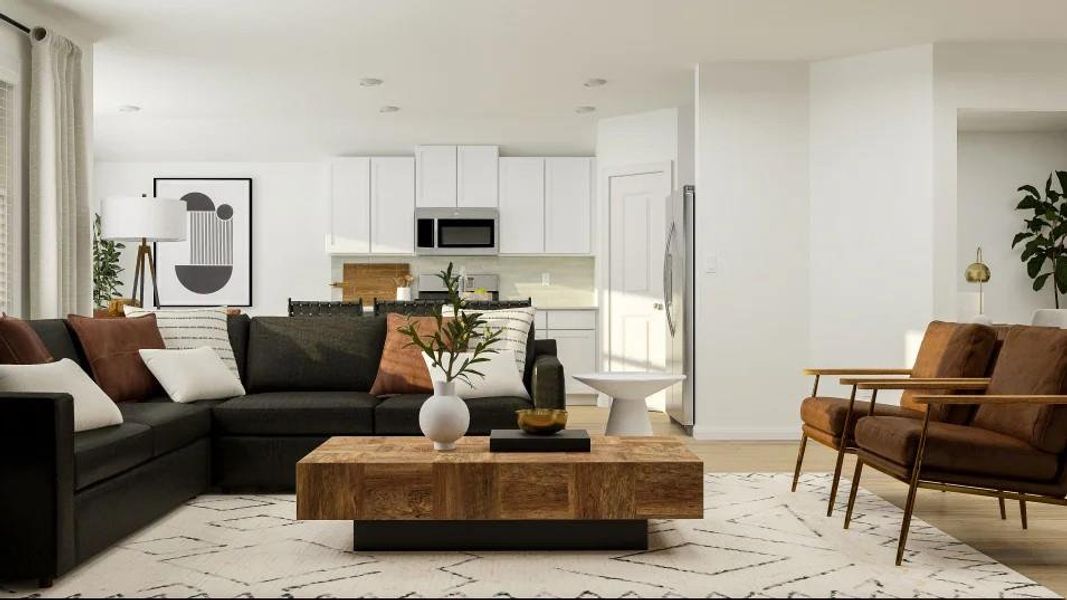 Furnished interior view inside a new home in Meadowlark Preserve, Pflugerville (Image 7).