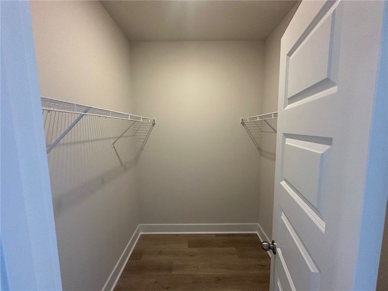 Functional closet space provides ample storage wit