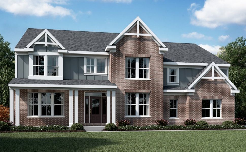 Representative exterior photo of a completed home built from the Paxton by Fischer Homes in Governor’s Preserve, Canton, GA (Image 6).