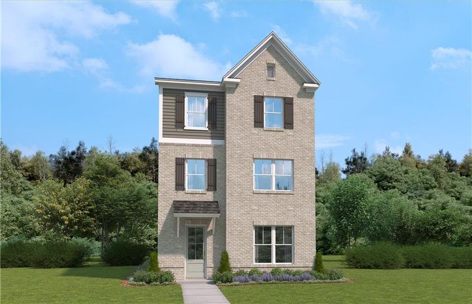 Front exterior of a new home in , Lawrenceville, GA, highlighting curb appeal (Image 1). Front exterior of a new home in , Lawrenceville, GA, highlighting curb appeal (Image 1).