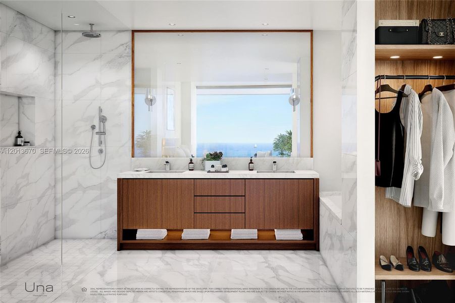 Furnished interior view inside a new home in Una Residences, Miami (Image 5).