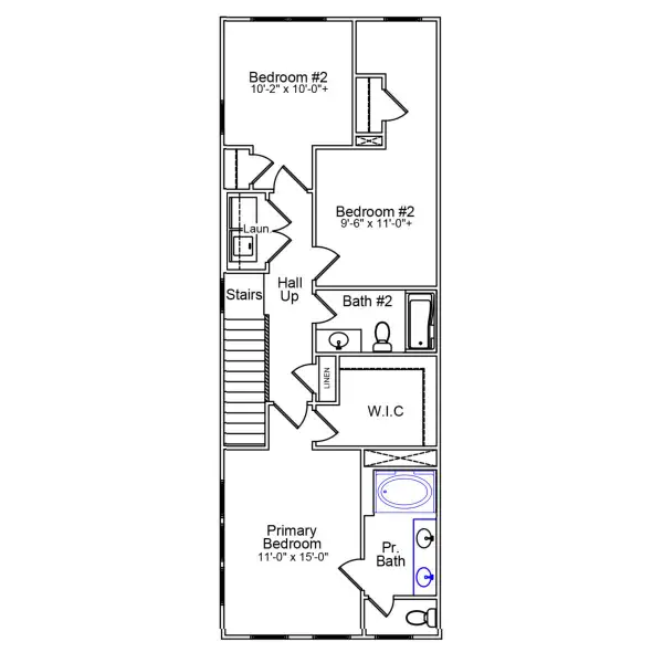 2D floor plan layout of this home in Renaissance at White Oak, Garner, NC (Image 3).
