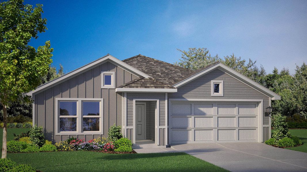 Representative exterior photo of a completed home built from the texas cali by D.R. Horton in Townes Landing, Fort Worth, TX (Image 21).