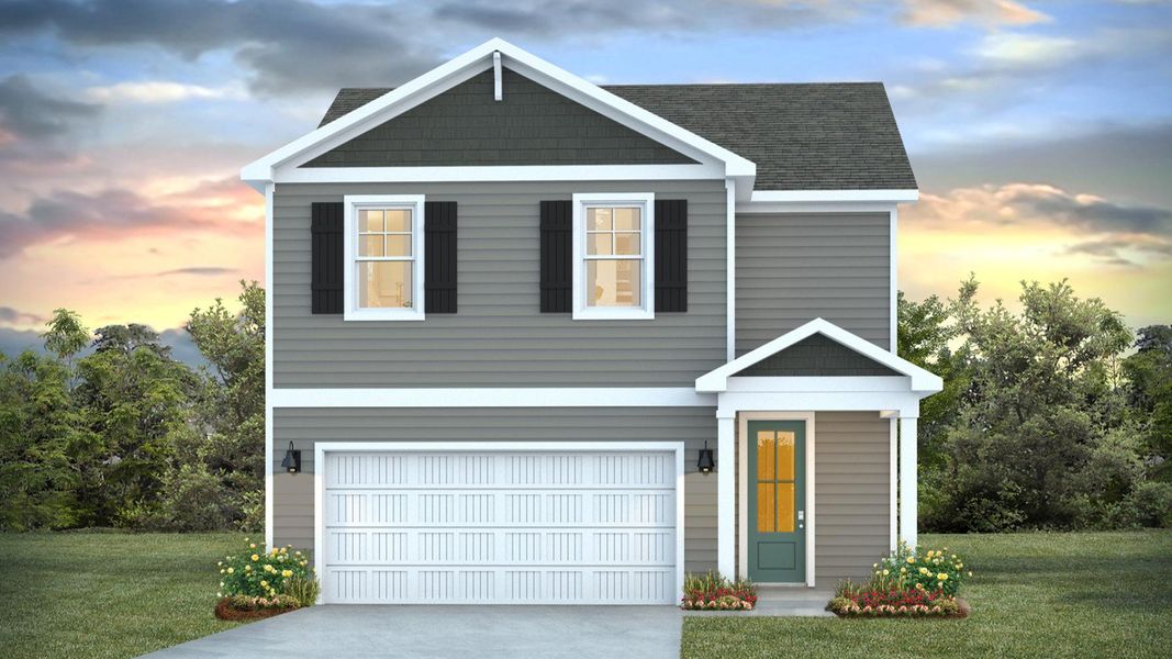 Representative exterior photo of a completed home built from the Pine by D.R. Horton in Bella Point, Bolivia, NC (Image 20).