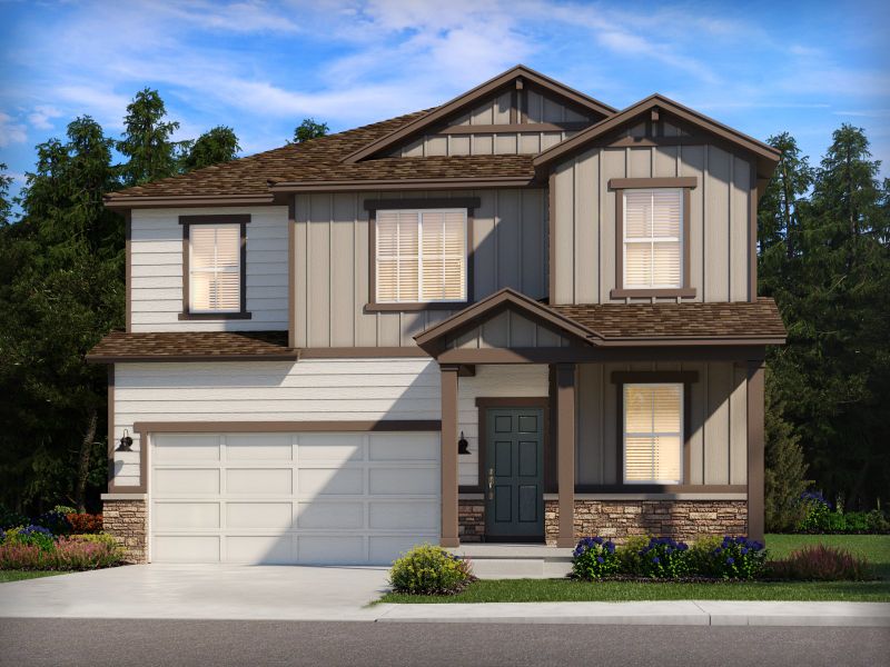 Representative exterior photo of a completed home built from the The Durango by Meritage Homes in Lorson Ranch : The Springs Collection, Colorado Springs, CO (Image 19).