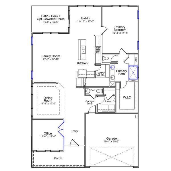 2D floor plan layout of this home in Fieldstone, Lexington, NC (Image 2).