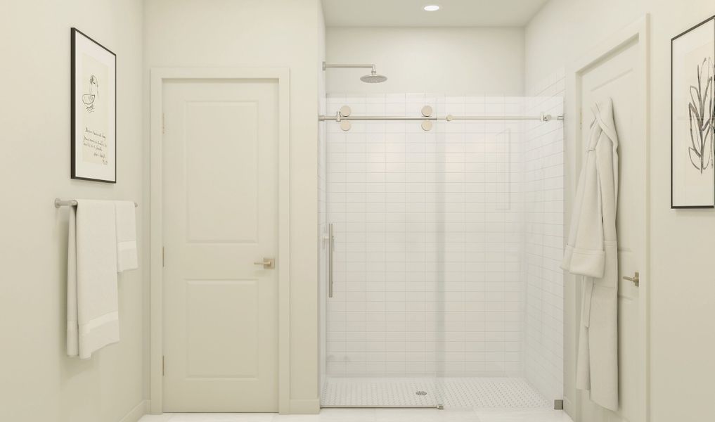 Glass shower in primary bath