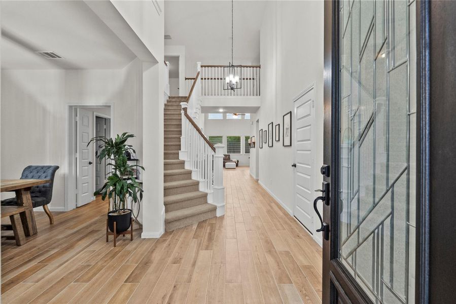 Grand soaring ceilings an entry