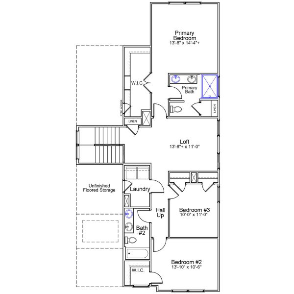 2D floor plan layout of this home in Porter Ridge, Elgin, SC (Image 3).