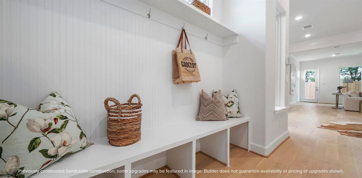 Organized Elegance: Elevate your entryway with a meticulously designed built-in bench and cubbies, blending form with function in your home’s greeting space.