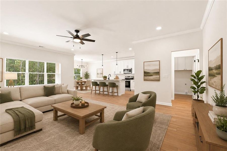 Furnished interior view inside a new home in , Rydal (Image 7).
