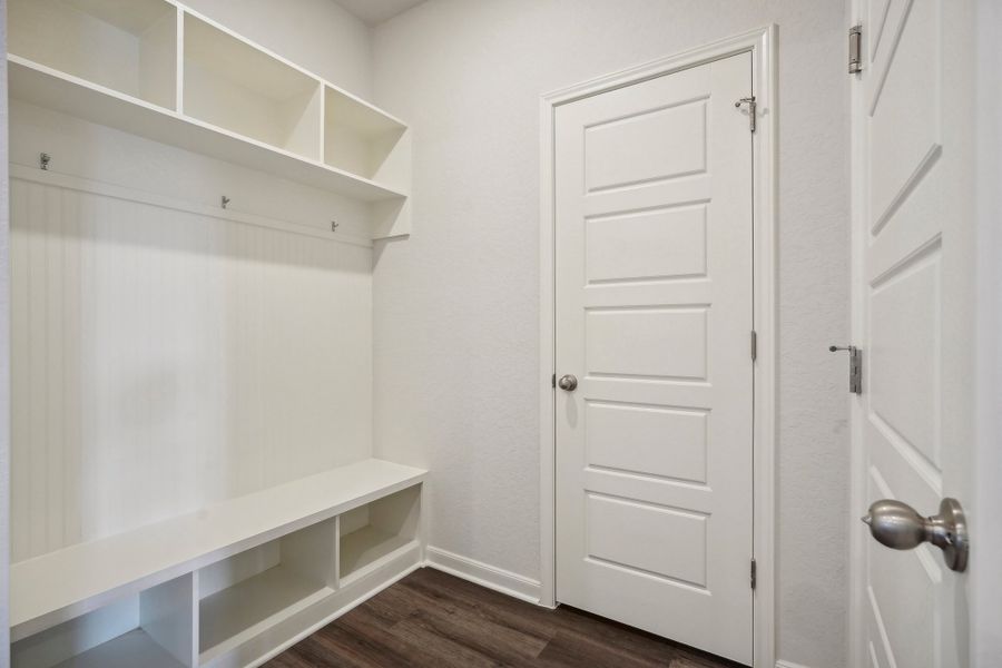 Mud room in the Allen floorplan at a Meritage Homes community.