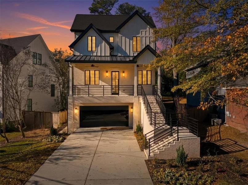 Front exterior of a new home in , Brookhaven, GA, highlighting curb appeal (Image 23). Front exterior of a new home in , Brookhaven, GA, highlighting curb appeal (Image 23).