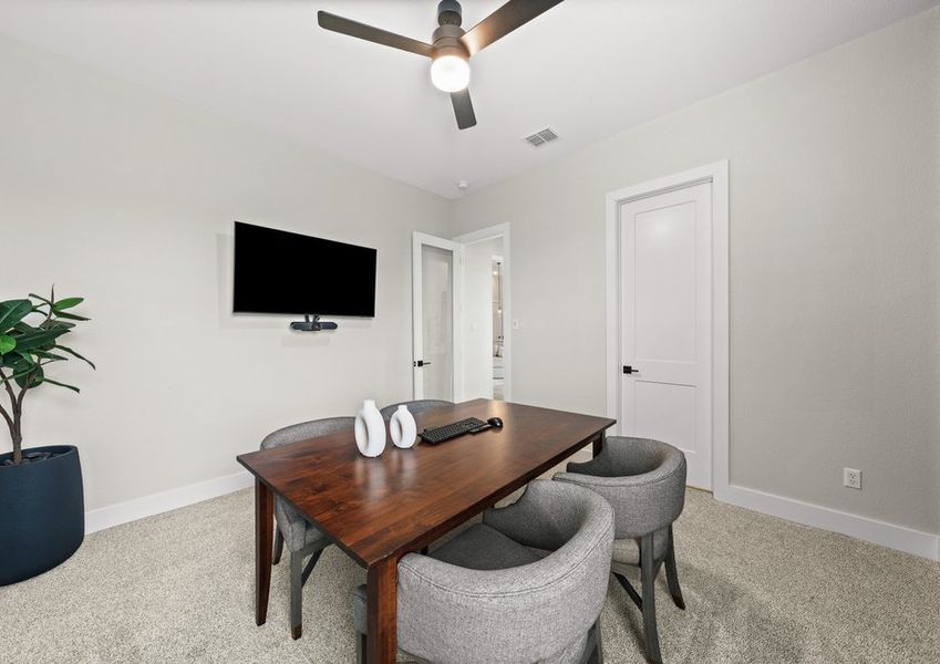 The secondary bedrooms are a great space for a children's bedrooms or guest room.