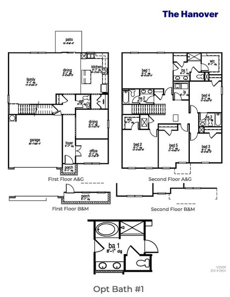 2D floor plan layout for the Hanover by D.R. Horton in Altama, Brunswick, GA (Image 2). 2D floor plan layout for the Hanover by D.R. Horton in Altama, Brunswick, GA (Image 2).