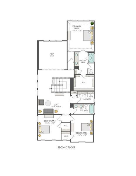 2D floor plan layout of this home in Lariat, Liberty Hill, TX (Image 4).