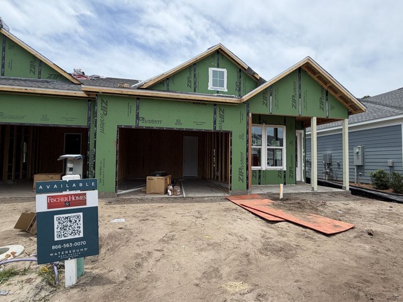 In-progress construction of a new home in The Villas at Longleaf Park, a Watersound Origins® community, Inlet Beach, FL (Image 6). In-progress construction of a new home in The Villas at Longleaf Park, a Watersound Origins® community, Inlet Beach, FL (Image 6).