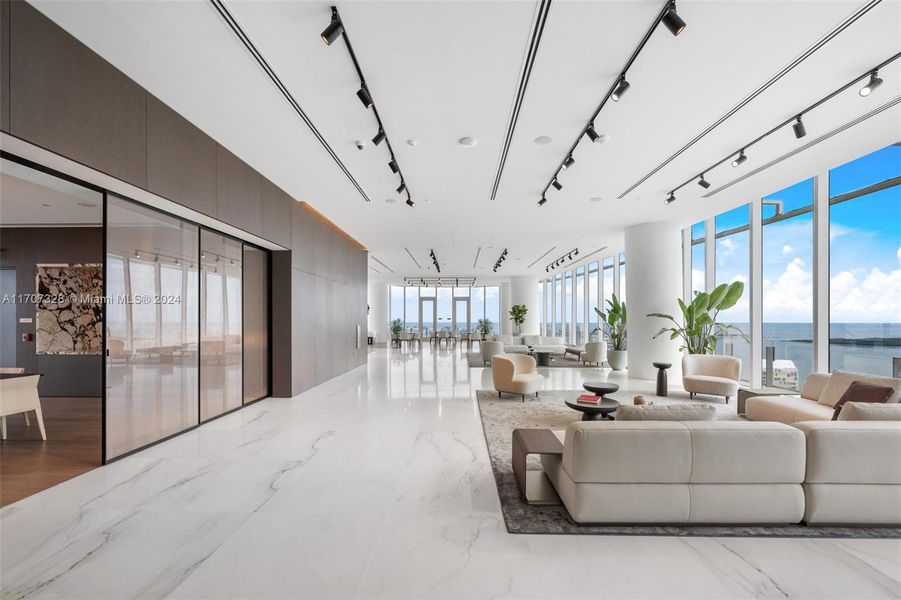 Furnished interior view inside a new home in Aston Martin Residences, Miami (Image 9).