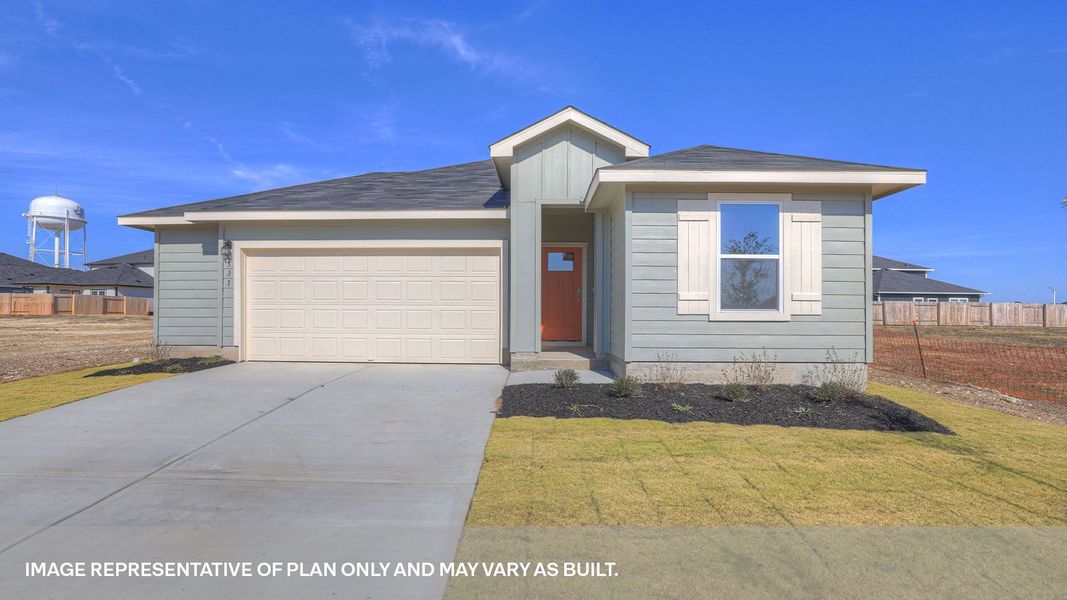 Representative exterior photo of a completed home built from the The Caden by D.R. Horton in Paramount, Kyle, TX (Image 2). Representative exterior photo of a completed home built from the The Caden by D.R. Horton in Paramount, Kyle, TX (Image 2).
