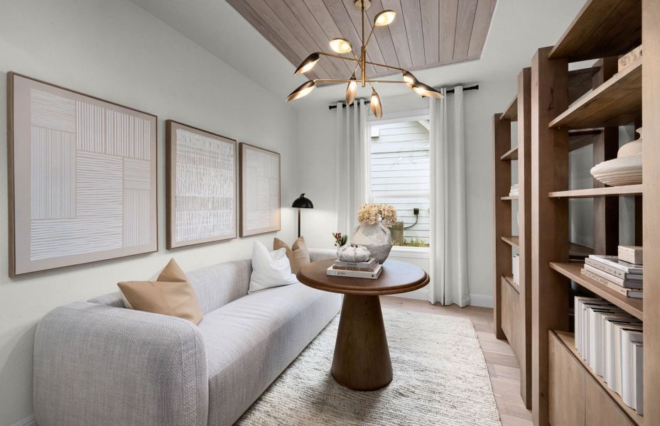 Representative furnished interior of a home built from the Mystique by Del Webb in Del Webb Austin at Lost Pines, Bastrop (Image 59).