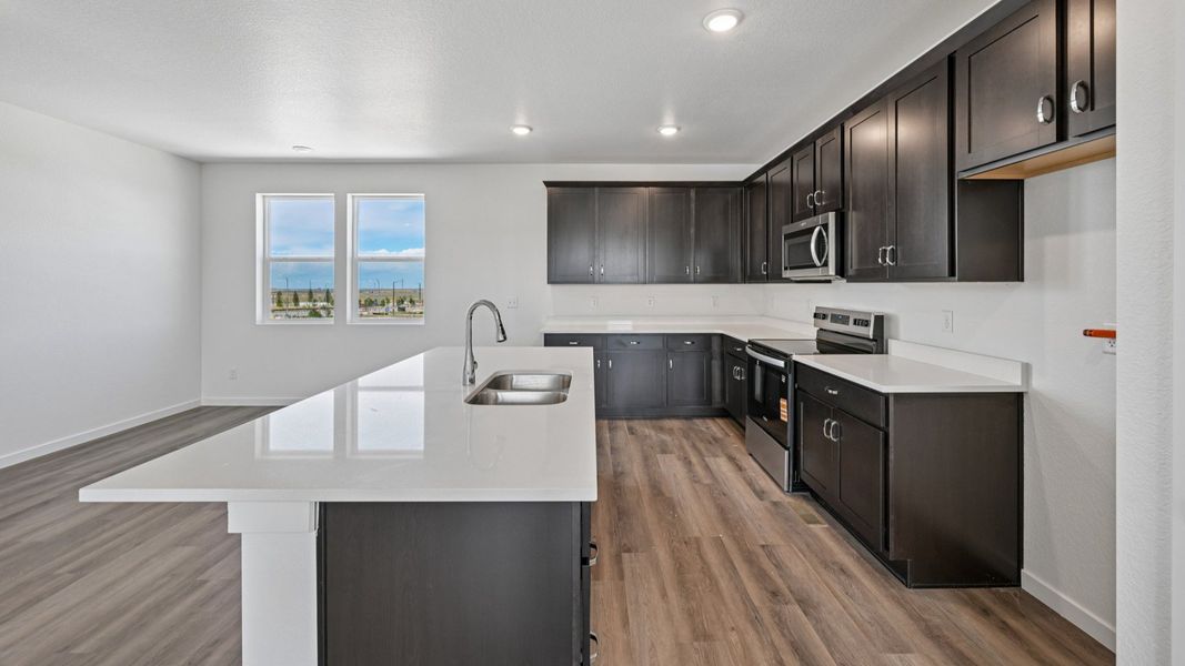 Furnished interior view inside a new home in Windler Townhomes, Aurora (Image 28). Furnished interior view inside a new home in Windler Townhomes, Aurora (Image 28).
