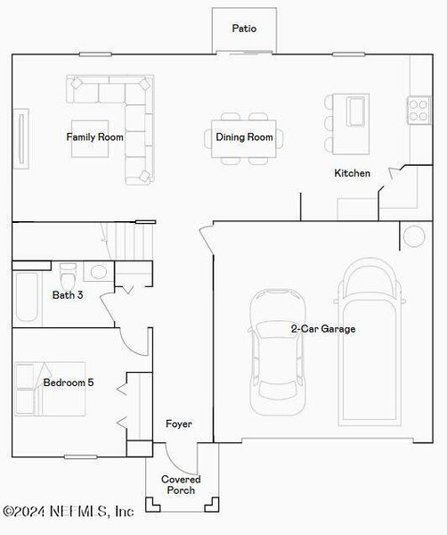 2D floor plan layout of this home in Holstein Crossing, Green Cove Springs, FL (Image 2).