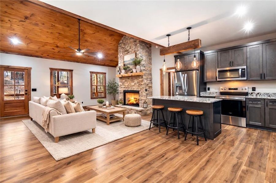 Furnished interior view inside a new home in , Ellijay (Image 5).