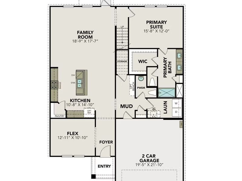 2D floor plan layout of this home in Comanche Ridge, San Antonio, TX (Image 3).