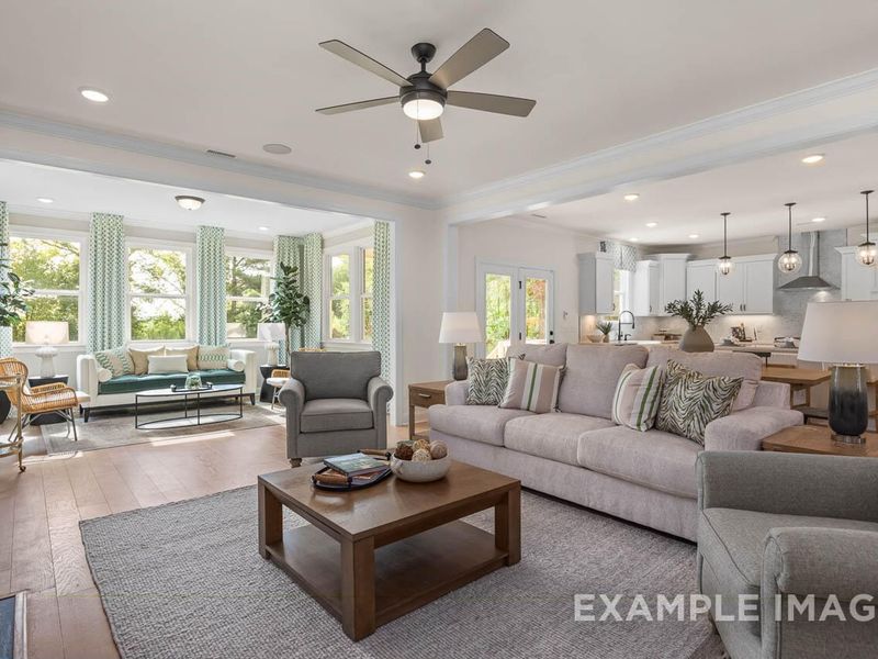 Furnished interior view inside a new home in Rockport, Wake Forest (Image 9). Furnished interior view inside a new home in Rockport, Wake Forest (Image 9).