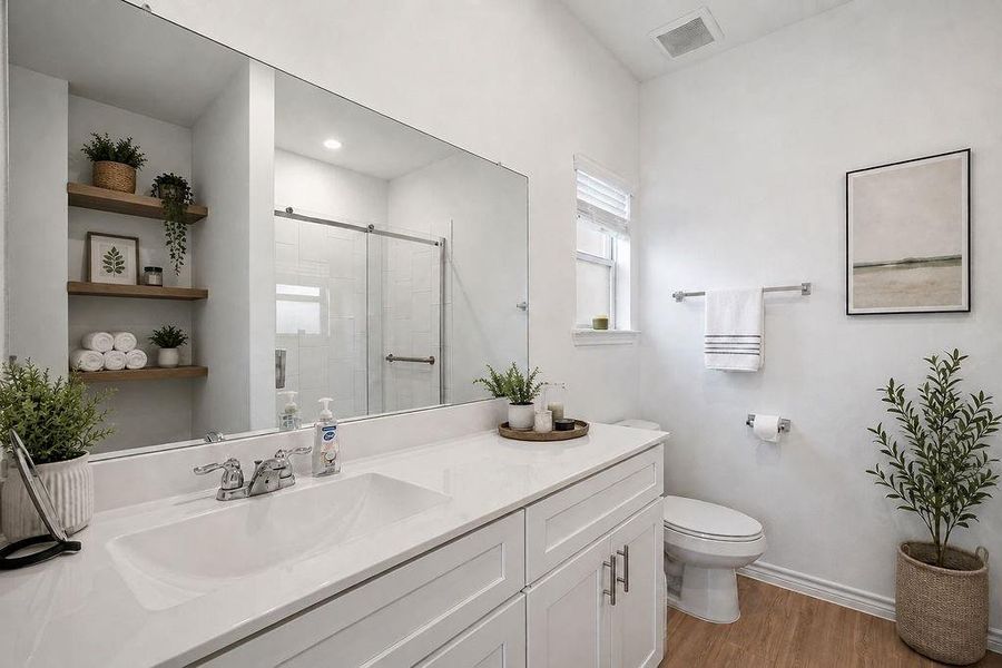 Primary Bath virtually Stage