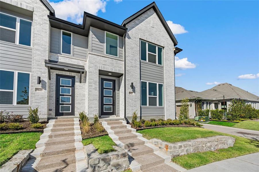 Front exterior of a new home in Talia, Mesquite, TX, highlighting curb appeal (Image 2).