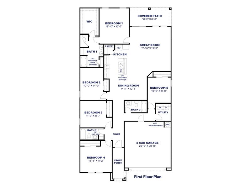 2D floor plan layout of this home in Del Rio Ranch, Avondale, AZ (Image 4). 2D floor plan layout of this home in Del Rio Ranch, Avondale, AZ (Image 4).