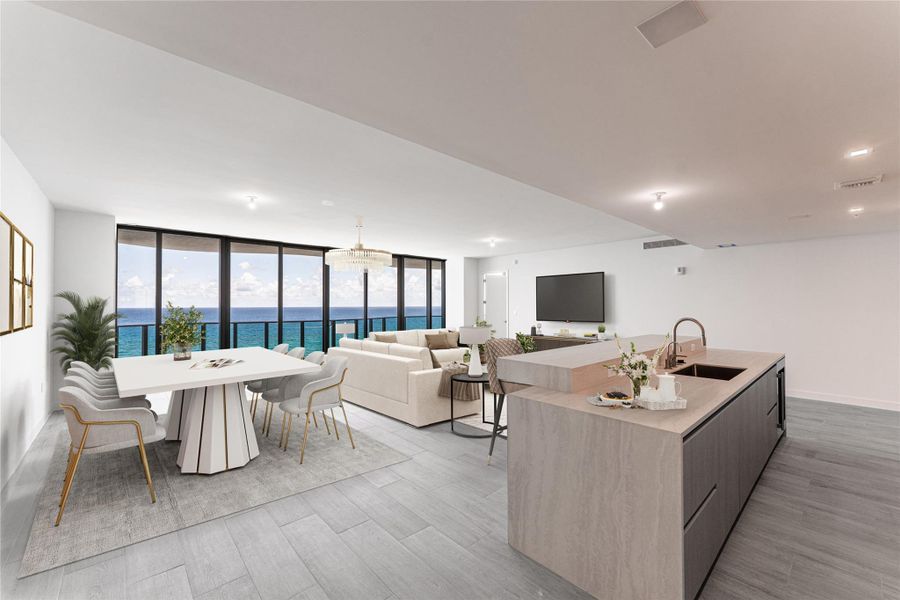 Furnished interior view inside a new home in , Pompano Beach (Image 3).