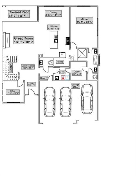 2D floor plan layout of this home in , Cumming, GA (Image 4).