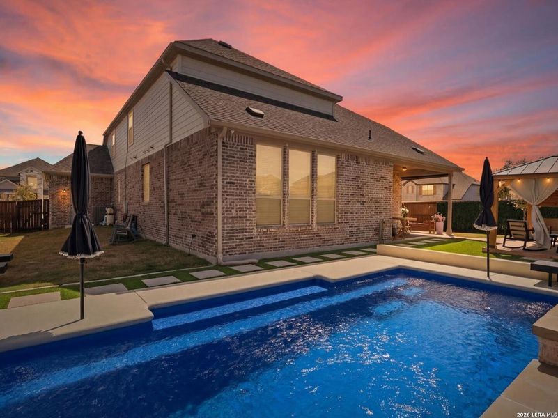 Exterior details and patio area of a home in Corley Farms, Boerne (Image 28).